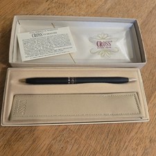 Cross Ladies Ball-Pen Gold Matte Black Leaf Band w/ Tan pouch- VTG No Ink