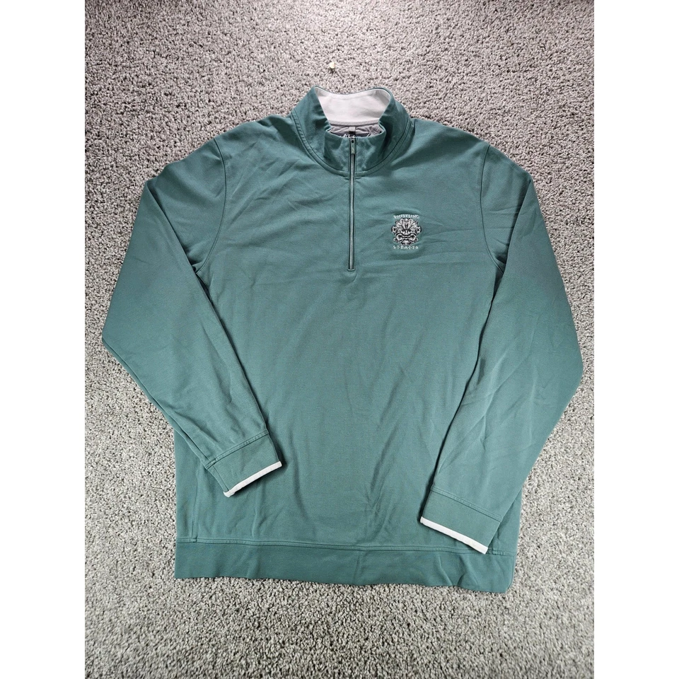 Pullover Adidas adiPure Whistling Straits Logo Golf 1/4 Cremallera Para Hombres L Verde Salvia Foto 2 de 4