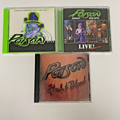 Poison Lot of 3 CDs Flesh & Blood, Live Bootleg, & Greastest Hits 86 / 96
