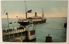 HAMBURG AMERICAN LINE: "Nordseebad Cuxhaven". Stern view from starboard 1909