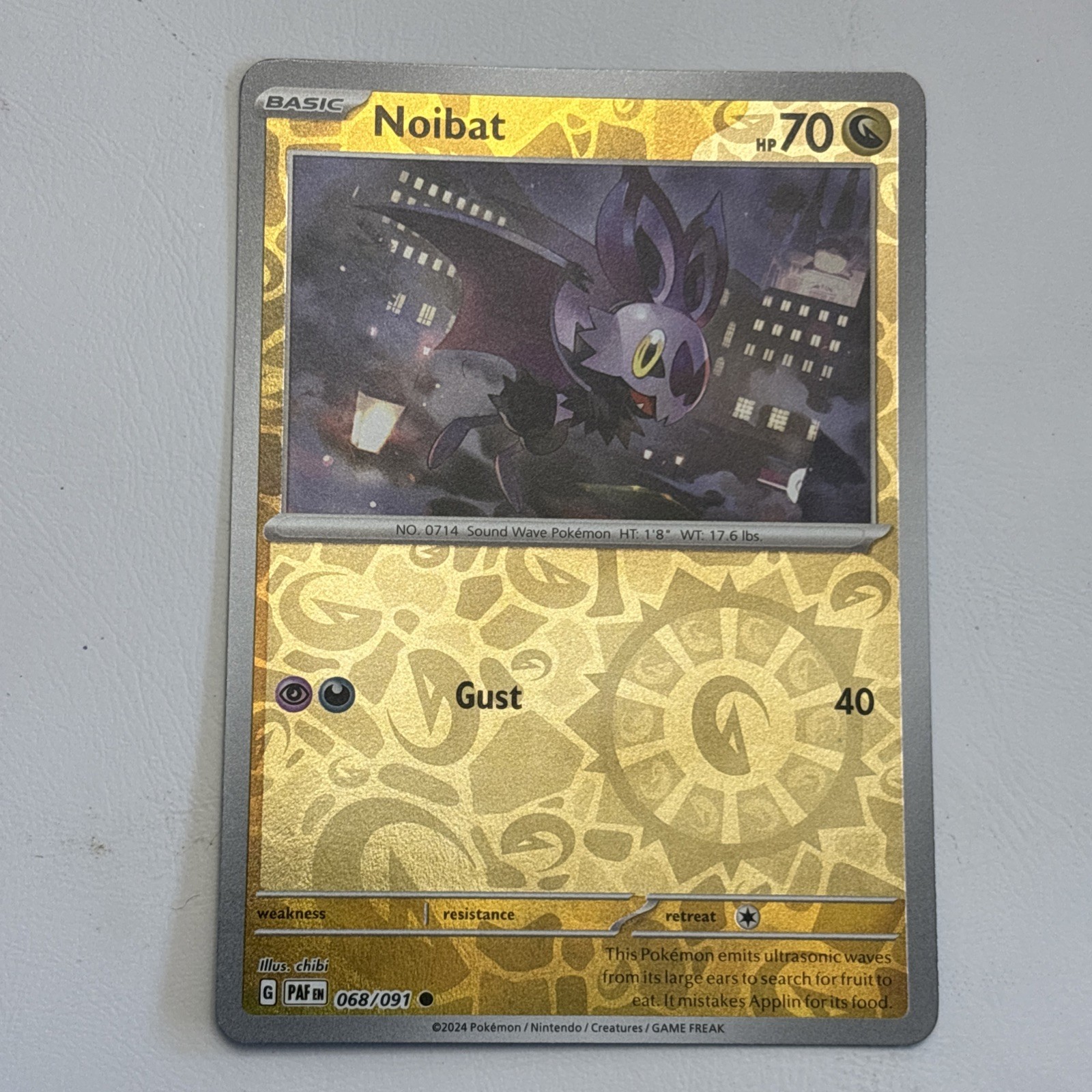Pokemon -  Noibat - 068/091 - Paldean Fates - Reverse Holo - NM/M - NEW