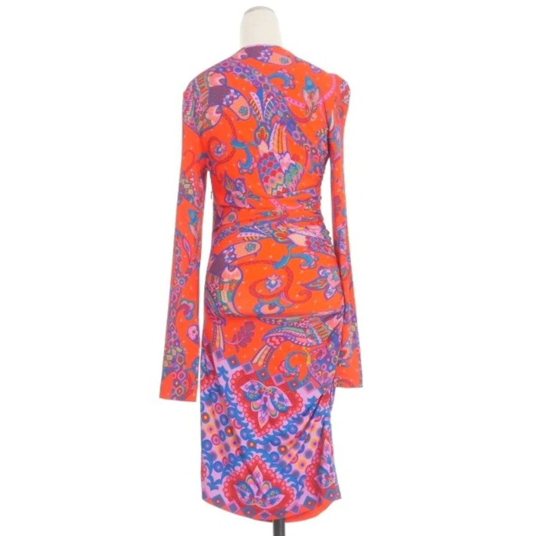 Abito DSQUARED DSQUARED2 22AW maglia viscosa increspato manica lunga XS arancione u