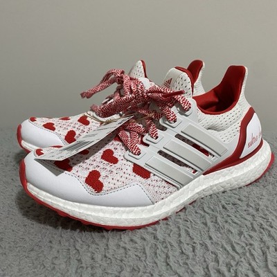 Adidas Ultraboost 1.0 Valentine s Day Shoes Womens 6 White Red Hearts JR5845