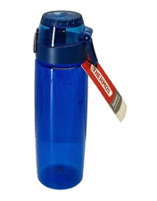 Thermos Hydration 24oz Water Bottle Blue Flip-Cap Lid with Rotating Intake Meter