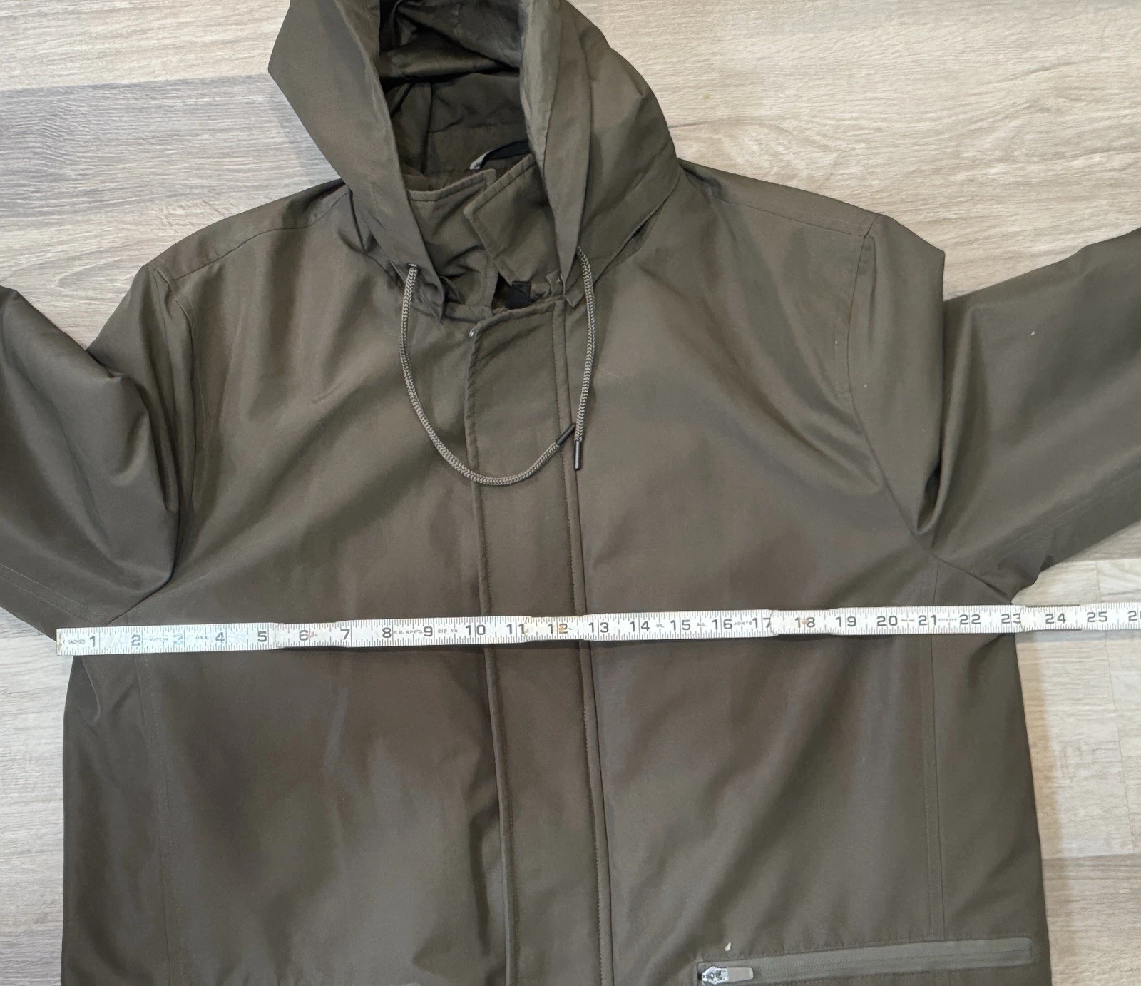 Andrew Marc Men's Mac Style Jacket Sz M Olive Green Removable Hood Gorpcore image 10