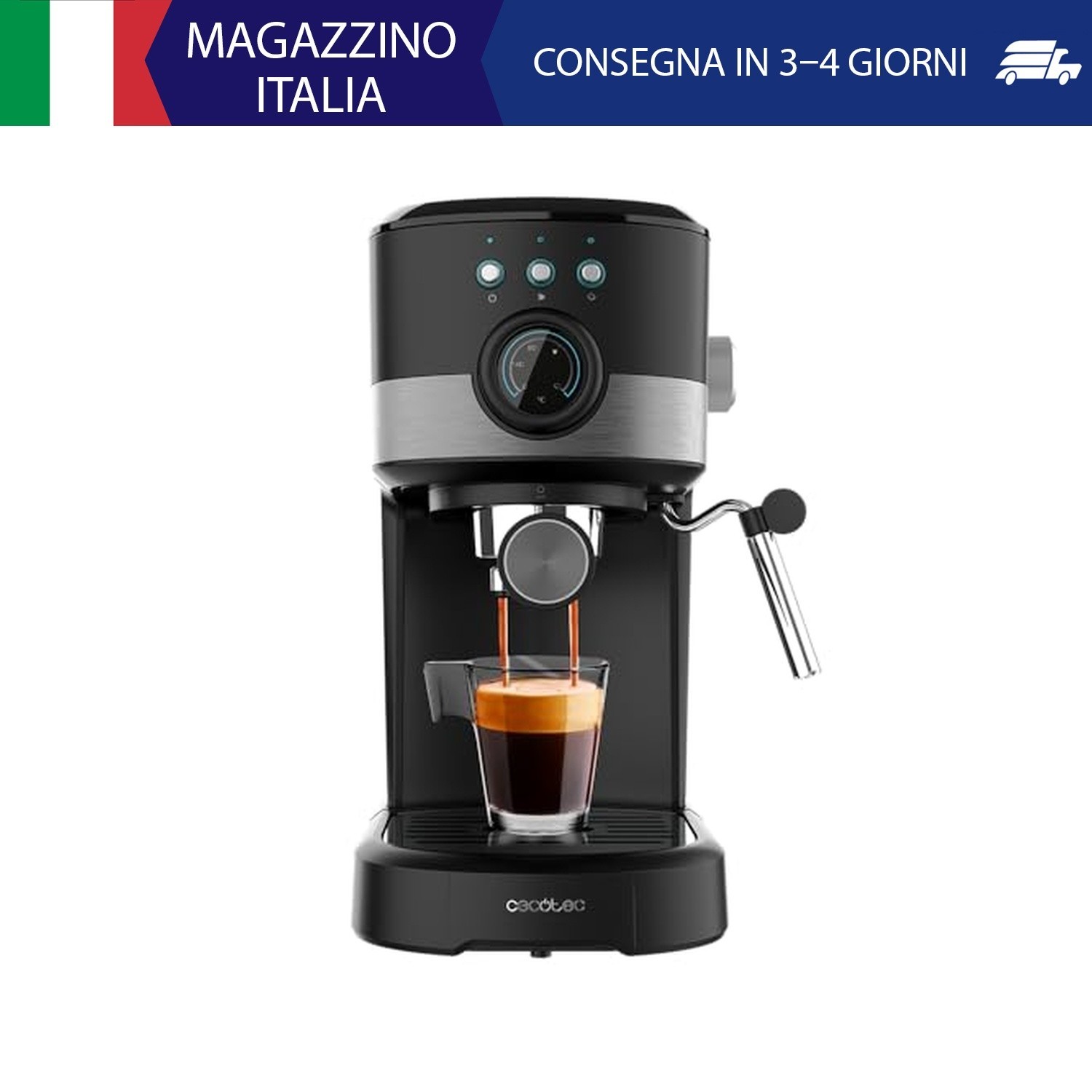 Cecotec Macchina da Caffè Espresso Power Espresso 20 Pecan Pro. 1100 W, Tecnolog