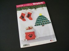 Simplicity Pattern S9038 Christmas Craft Pet Stockings Tree Uncut FF New