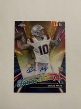 2024 Topps Chrome Drake Maye Future Stars On Card Auto Gold Refractor /50 (RC)