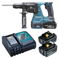 makita DHR243RTJ Akku-Kombihammer-Set 18 V, Mit 2 Akkus