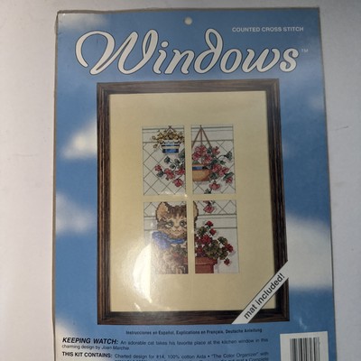JCA, Inc. Windows Counted Cross Stitch ''Kitten'' #08030 9''x12'' New