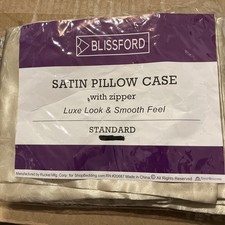  1 -Standard Satin Pillow Case with Concealed Zipper 20x26 In.-Champagne-NEW