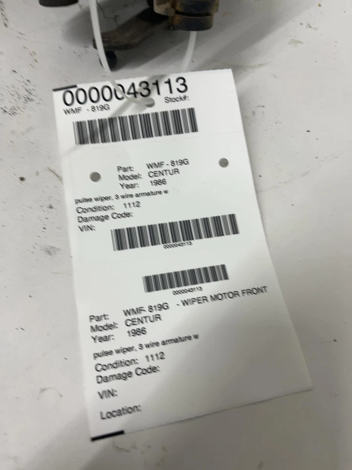 1984-86 Buick Century Wiper Motor Front Pulse Wiper 3 Wire Armature Wiper Motor - Image 4 of 4