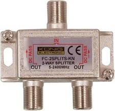 Rozdzielacz satelitarny Konig FC-2SPLT-ST-KN POWER PASS WSZYSTKIE PORTY do telewizji satelitarnej lub telewizyjnej