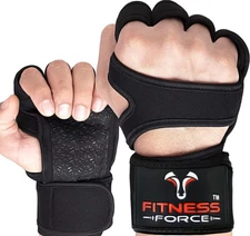 Fitness Force Ventilated Gym Gloves for Men with Built-in Wrist Support