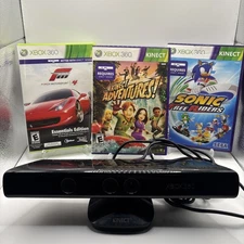 Microsoft Xbox 360 Kinect Sensor Bar - With 3 Games - Manual included 