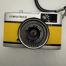 EXC 5 Olympus Trip 35 Yellow Custom Leather Film Camera Red Flag OK Tested JP