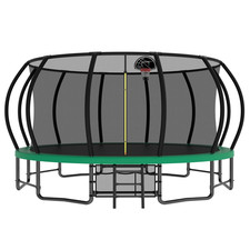 15FT Trampoline with Basketball Hoop, Ladder, and Rust-Resistant Coating