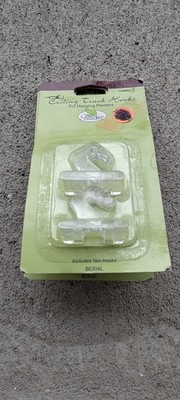 6 GARDEN TREASURES Clear Plastic CeilingTrackHooks for Hanging Planters, New!