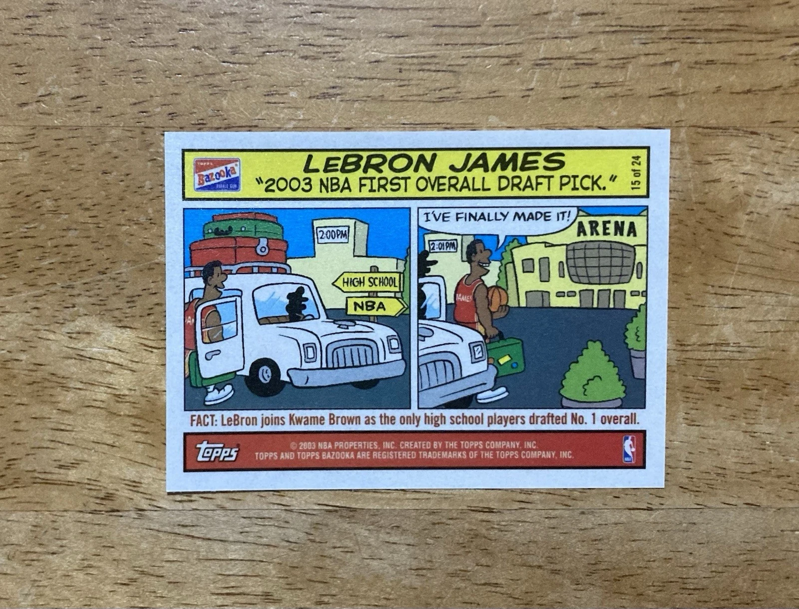 LeBron James Rookie 2003 Topps Bazooka Comics RC #15 Cavaliers