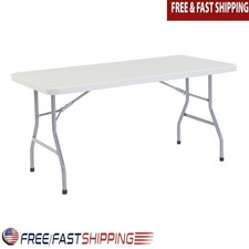 30" x 60" Rectangular Folding Table 1000 lb Heavy-Duty Steel Frame Lightweight