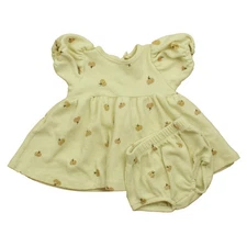 Quincy Mae 3-6M Waffle Babydoll Dress Pumpkin Print Baby Toddler Dress