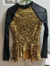 WEISSMAN Dance Costume flapper gold top MA