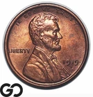 1919-D Lincoln Cent Wheat Penny, Lustrous Gem BU++RD, Beautiful Superb Gem BU++