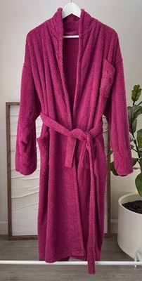 Women's VICTORIA'S SECRET Vintage Magenta Pink Plush Bath Robe Belted One Size