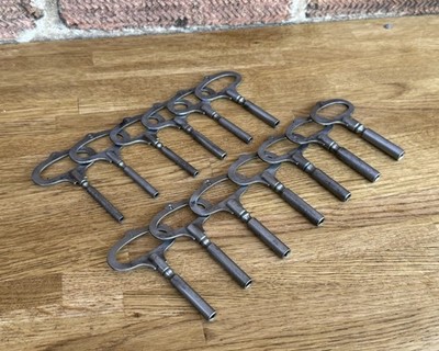 Vintage Set of 13 Popular Progress Size 1-14 Steel Clock Winding Key Old Tool 