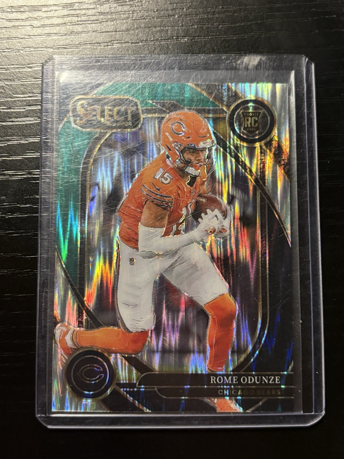 2024 Panini Select - Club Level Rome Odunze #236 Black & Green Shock Prizm (RC)