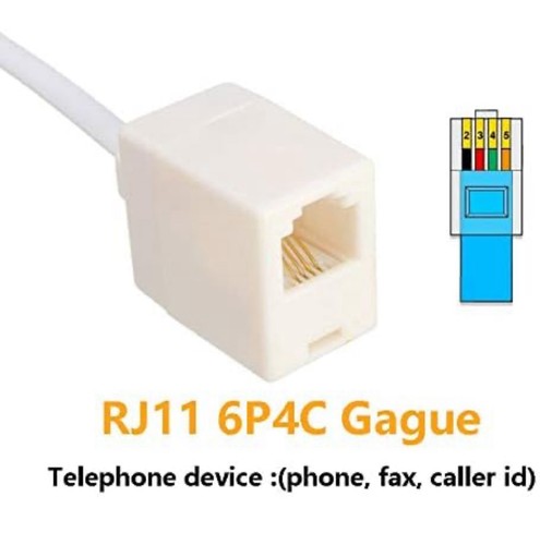 RJ45 to RJ11 Adapter M/F Telephone RJ11 6P4C Female to Ethernet RJ45 8P8C Male - Picture 5 of 18