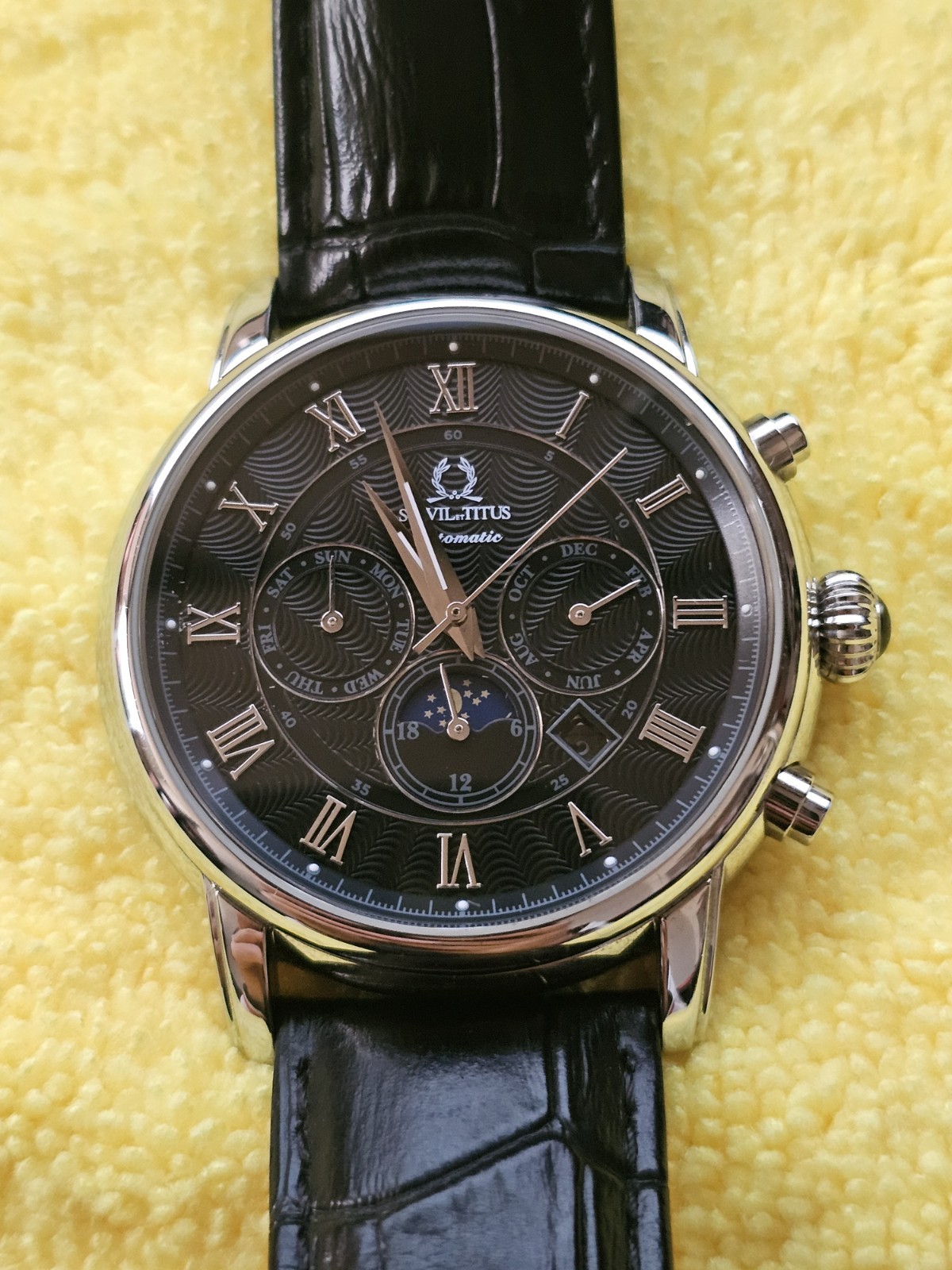 Titus Chronograph Moonphase Automatic Watch Men's… - image 1