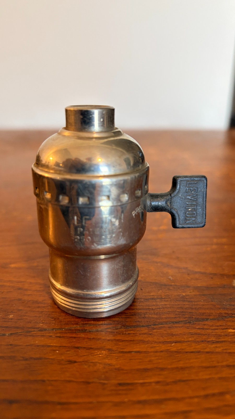Antique Vintage Leviton Nickel Plated  Fatboy Paddle Lamp Socket Light Socket