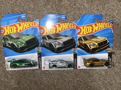 Lot of (3)Hot Wheels 2018 Bentley Continental GT3 variations AS PICTURE