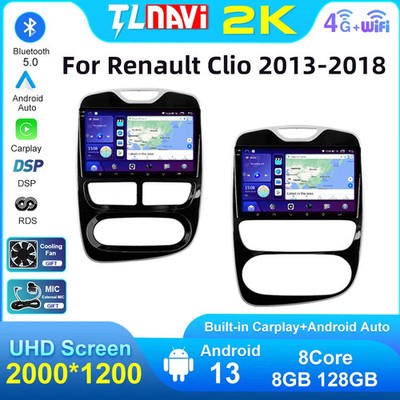 For Renault Clio 2013-2018 Stereo Android Auto Carplay Car Radio Multimedia GPS