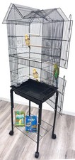 63" Roof Top Bird Parrot Cage Removabel Rolling Stand Canary Parakeet Cockatiel