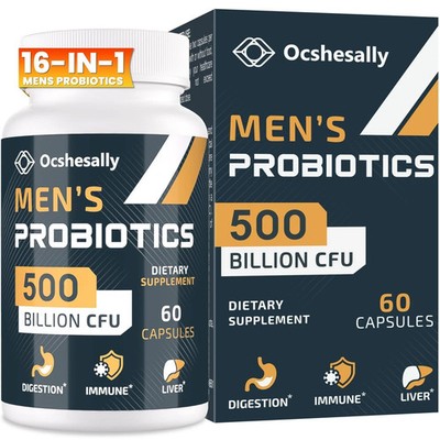 Probiotics for Men 500 Billion CFUs & 12 Strains Mens probiotic with Turmeric...