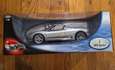 100% Hot Wheels Ferrari 360 Spider Silver 1:18 New
