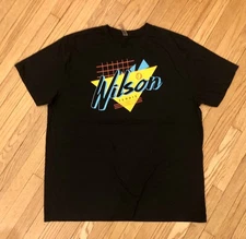 WILSON Tennis 90’s Retro Graphics T-SHIRT Size XX-Large Black 