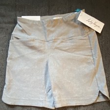 Lady Hagen Tummy Control Pull-On Bermuda Shorts Women s XS Gray Solid 7" 68.00 t