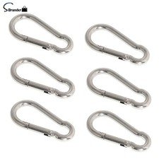 6 Pack High Quality 304 Stainless Steel 440 Lbs Spring Snap Hook Carabiner Clips