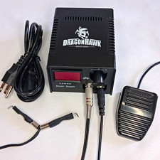 Dragonhawk Adjustable Digital Tattoo Power Supply, Black w/ Foot Pedal  Cords