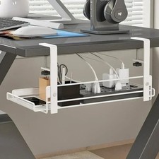 Under Desk Cable Management Tray Wire Organizer No Drill Steel Cord Storage Rack