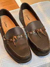 L.L. Bean leather Camp Moc moccasin boat shoe loafers size 10