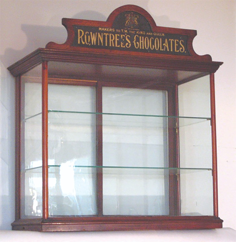 ANTIQUE ROWNTREE'S CHOCOLATES DISPLAY CASE BIRMINGHAM ENGLAND
