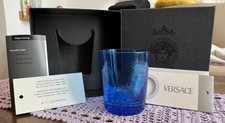 Versace Rosenthal Medusa Porta Candelina Blu Tea Light Nuovo Scatola Certificato