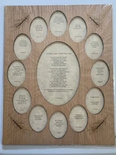 11 BY 14" WOOD SCHOOL PICTURE INSERT MAT WHEAT ETCHED DESIGN PERFECT