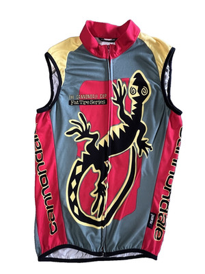 Vintage 90s Cannondale Cup Fat Tire Cycling Bike Jersey Polartec Vest Men's L