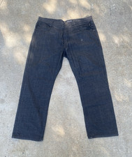 Clench Mens Black Baggy Denim Jeans Studded E...