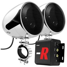 Bluetooth Motorcycle Speakers and Amplifier Audio Sound System, 4 Inch Chrome